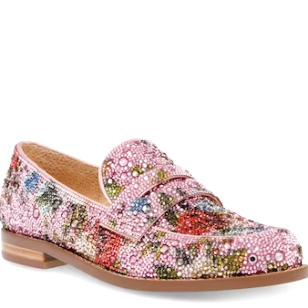 Betsey Johnson Rhinestone Loafers sz 7